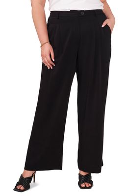 1.STATE Front Pleat Wide Leg Pants in Rich Black