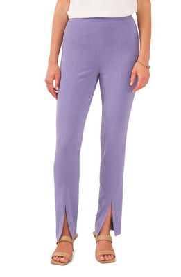 1.STATE Front Slit Stretch Crepe Pants in Twilight Purple