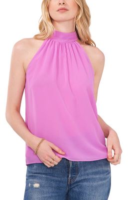1.STATE Gathered Halter Neck Top in Iris Orchid