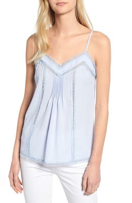 1.STATE Lace Trim Pintuck Camisole in Opal Waters