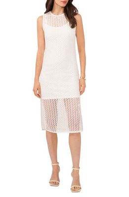 1.STATE Open Stitch Knit Midi Dress in New Ivory