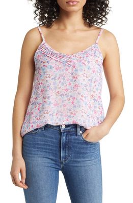 1.STATE Pintuck V-Neck Camisole in Watercolor Red