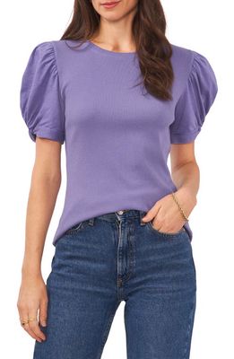 1.STATE Puff Sleeve Rib Knit T-Shirt in Twilight Purple