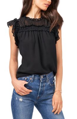 1.STATE Ruffle Blouse in Rich Black