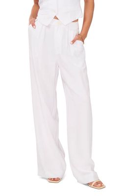 1.STATE Side Button Tab Wide Leg Pants in Ultra White