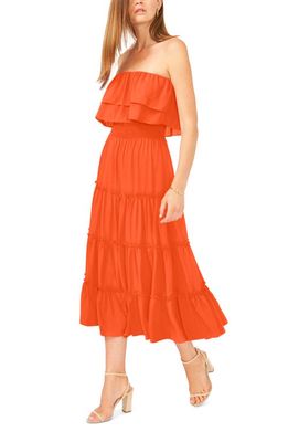 1.STATE Strapless Maxi Dress in Tiger Lily