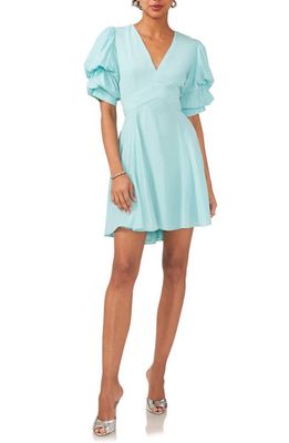 1.STATE Tiered Bubble Sleeve Dress in Blue River