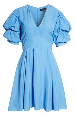 1.STATE Tiered Bubble Sleeve Dress in Blue