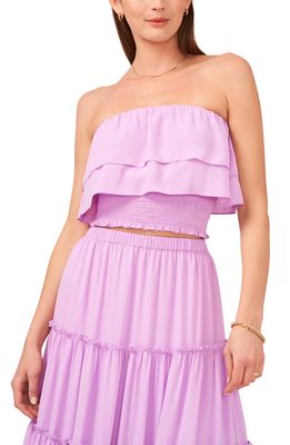 1.STATE Tiered Strapless Top in Violet Purple