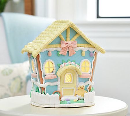 10.5" Illuminated Spring Cottage with Chick by Valeire