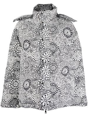 10 CORSO COMO abstract-print hooded puffer jacket - White