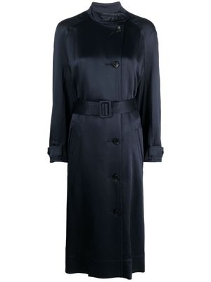 10 CORSO COMO double-breasted belted satin coat - Blue