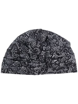 10 CORSO COMO sketch-print head-wrap cap - Black