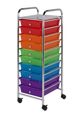 10-Drawer Multicolor Rolling Cart