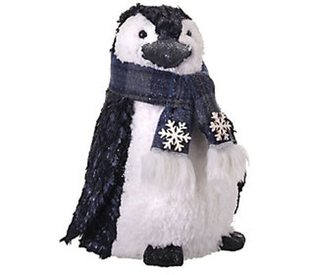 10" Faux Fur Penguin with Scarf by Valerie