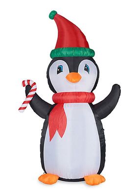 10 Foot Tall Penguin With Candy Cane Blow Up Inflatable
