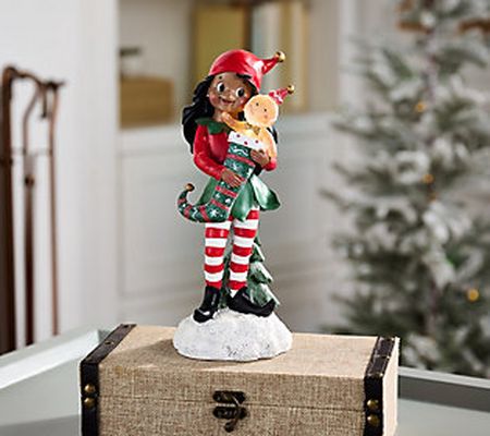 10" Illuminated Girl Elf Figure by Valerie