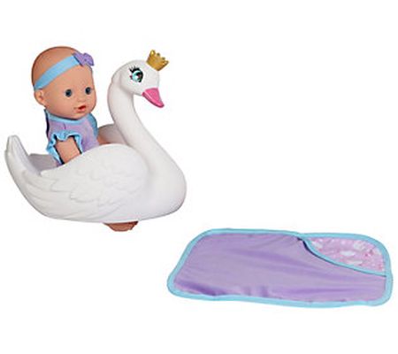 10 inch Pretend Play Bath Time Baby Doll With S wan Float