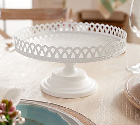 10" Metal Scalloped Trim Cake Plate by Valerie
