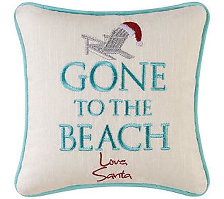 10" x 10" Gone To The Beach Pillow by C&F Home