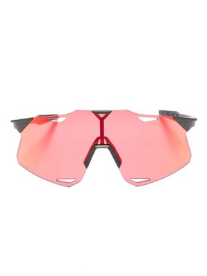 100% Eyewear logo-plaque mirrored-lenses sunglasses - Black