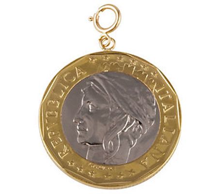 1000-Lire Coin Charm, 14K Gold