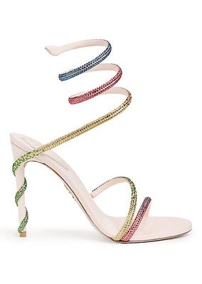 100MM Satin & Crystal Sandals