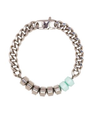 1017 ALYX 9SM bead-embellished curb chain bracelet - Silver