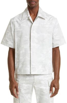 1017 ALYX 9SM Camo Print Oversize Stretch Cotton Shirt in Mty0001 Camo White/Grey