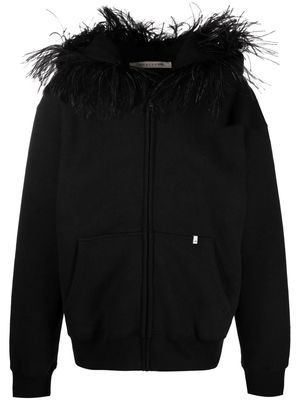 1017 ALYX 9SM feather-trimmed hooded jacket - Black