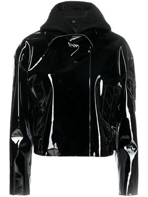 1017 ALYX 9SM high-shine PVC cropped moto jacket - Black