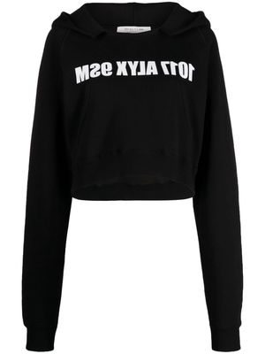 1017 ALYX 9SM logo-print cropped cotton hoodie - Black