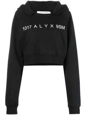 1017 ALYX 9SM logo print cropped hoodie - Black