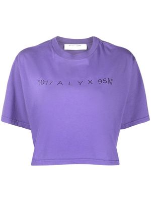 1017 ALYX 9SM logo-print cropped T-shirt - Purple