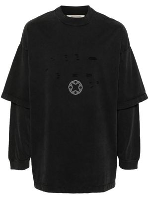1017 ALYX 9SM logo-print ripped layered sweatshirt - Black