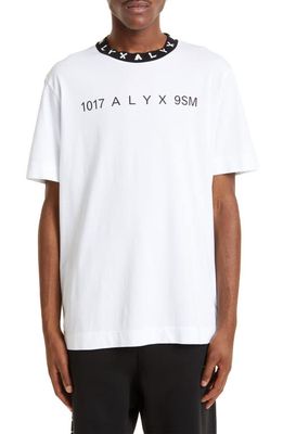 1017 ALYX 9SM Men's Short Sleeve Cotton Logo Tee in White