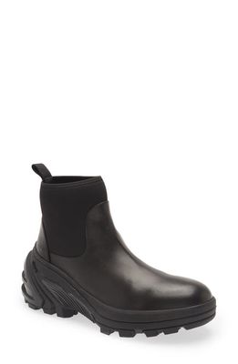 1017 ALYX 9SM Neoprene Shaft Leather Boot in Black