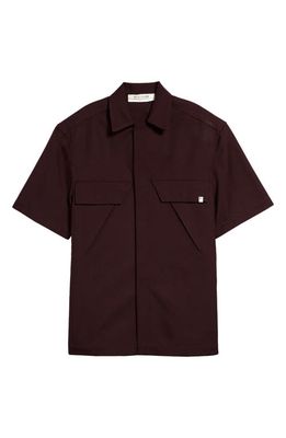 1017 ALYX 9SM Short Sleeve Button-Up Shirt in Wine