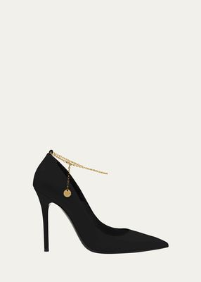 105mm Patent Leather Anklet Pumps