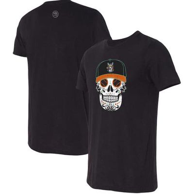 108 STITCHES Men's Black Llamas de Hickory Copa de la Diversion Sugar Skull Tri-Blend T-Shirt