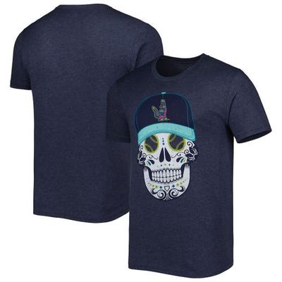 108 STITCHES Men's Heathered Navy Soñadores de Hillsboro Copa de la Diversion Sugar Skull Tri-Blend T-Shirt