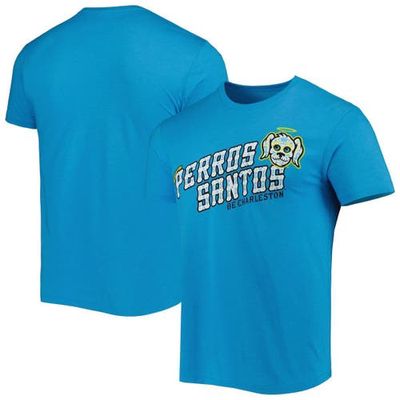 108 STITCHES Men's Turquoise Perros Santos de Charleston Copa de la Diversion Home Tri-Blend T-Shirt