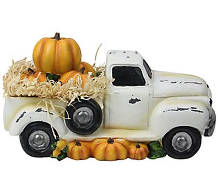 11.25" Truck Full of Pumpkins and Hay Table Top Figure