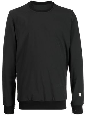 11 By Boris Bidjan Saberi asymmetric logo-patch sweatshirt - Black