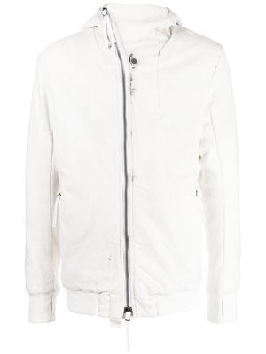 11 By Boris Bidjan Saberi off-centre zip-up hooded jacket - White