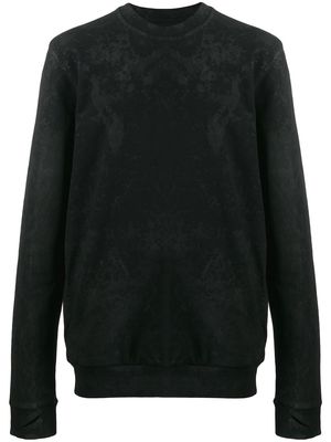 11 By Boris Bidjan Saberi wax-embellished sweatshirt - Black