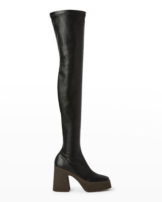 115mm Stretch Over-The-Knee Platform Boots