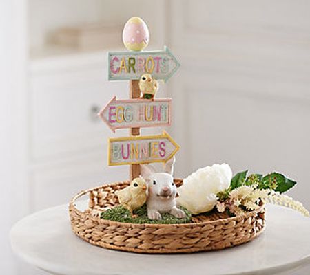 12.5" Easter Sign with Bunny and Chick by Valerie