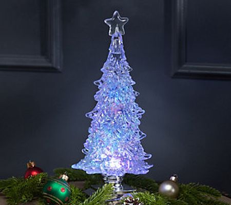 12.6" B/O Spinning Water Globe Christmas Tree b y Gerson Co
