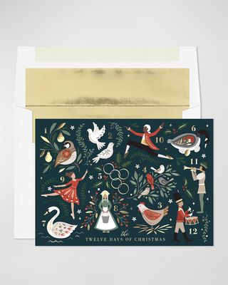 12 Days of Christmas Cards, Set of 25